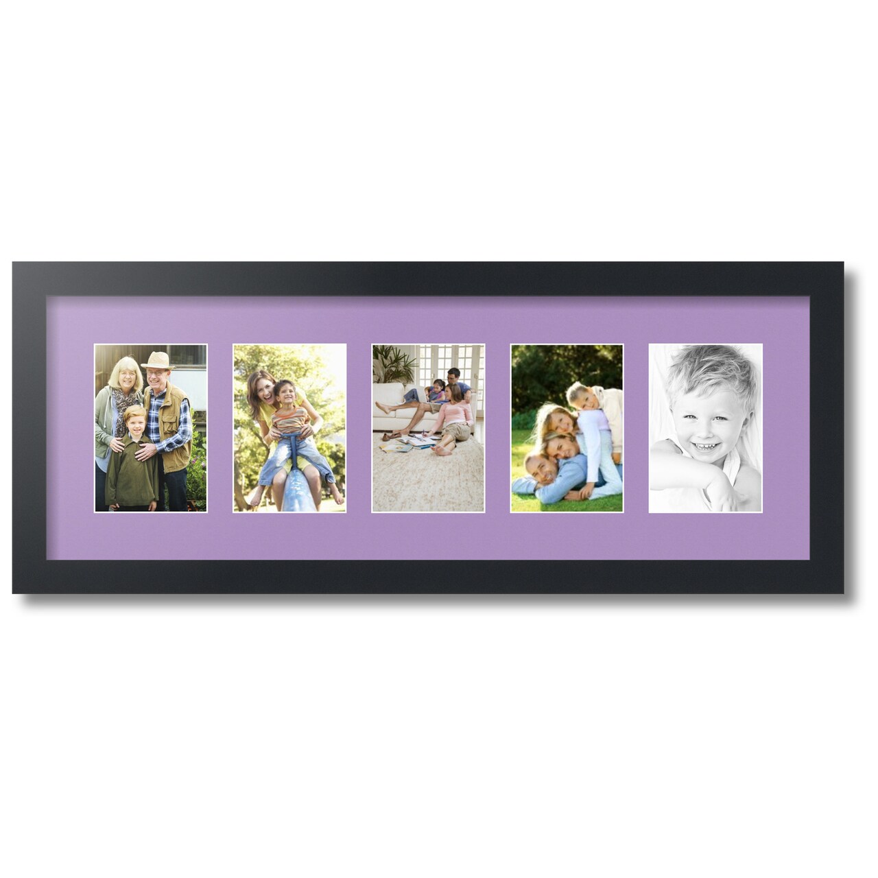 ArtToFrames Collage Photo Picture Frame with 5 - 4x6 inch Openings, Framed in Black with Over 62 Mat Color Options and Plexi Glass (CSM-3926-153)